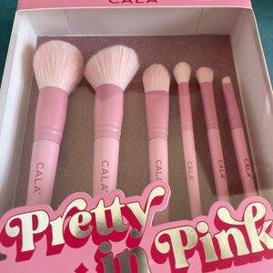 CALA 6 Pc Face and Eye Brush Set Pretty in Pink